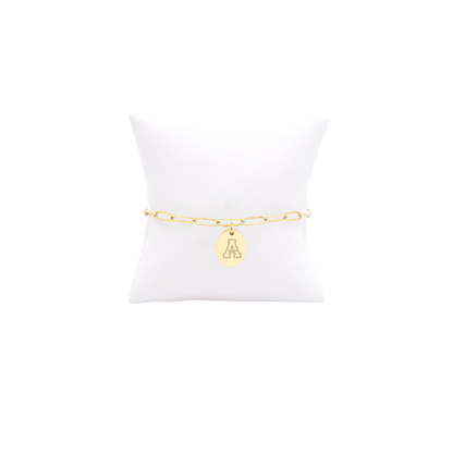 Appalachian State University Storyline Bracelet with Small Gold Oval Charm | Waterproof, Hypoallergenic & Tarnish Resistant