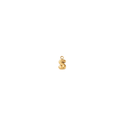 Gold 'S' pendant on a white background
