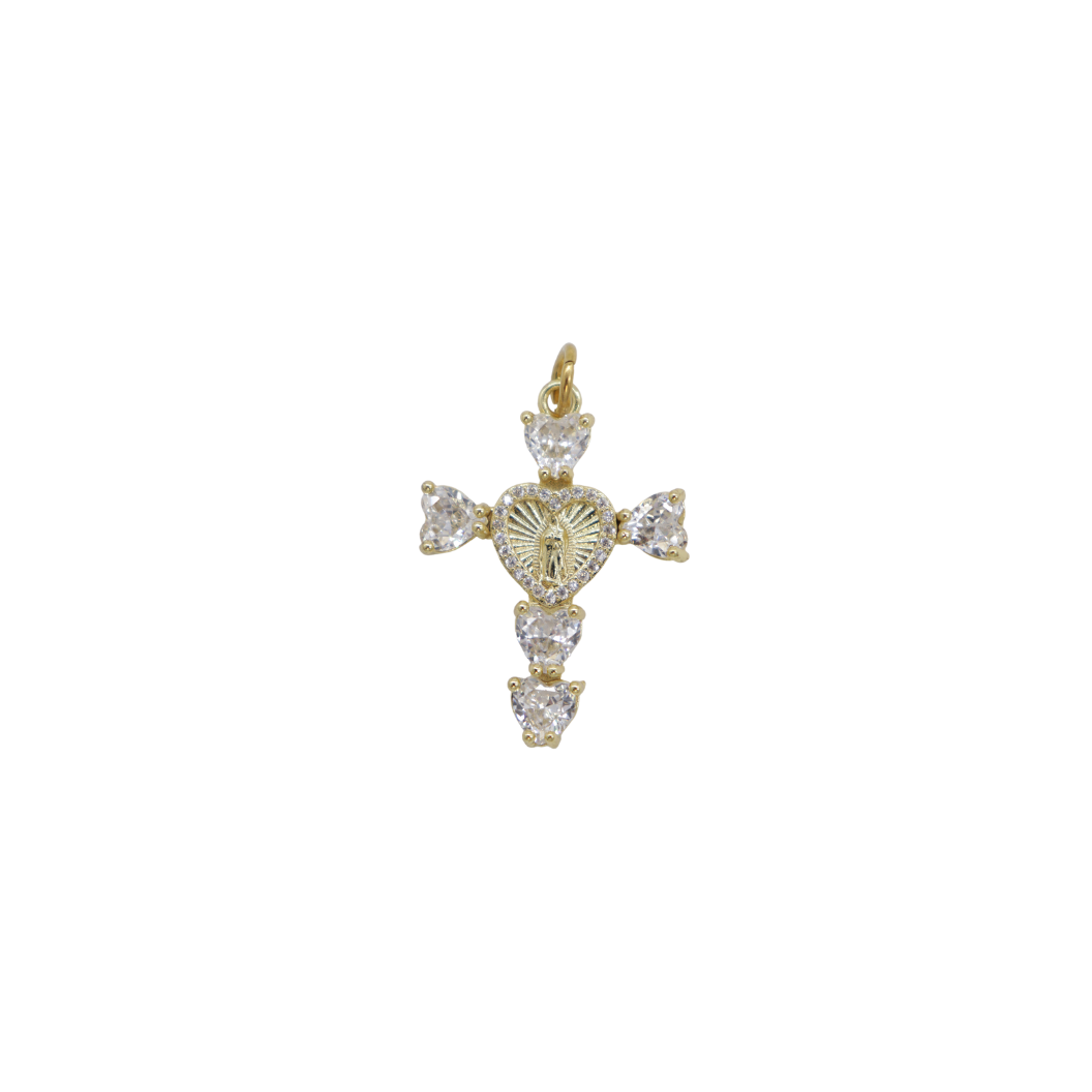 Gold Virgin Mary Cross Charm-Assorted