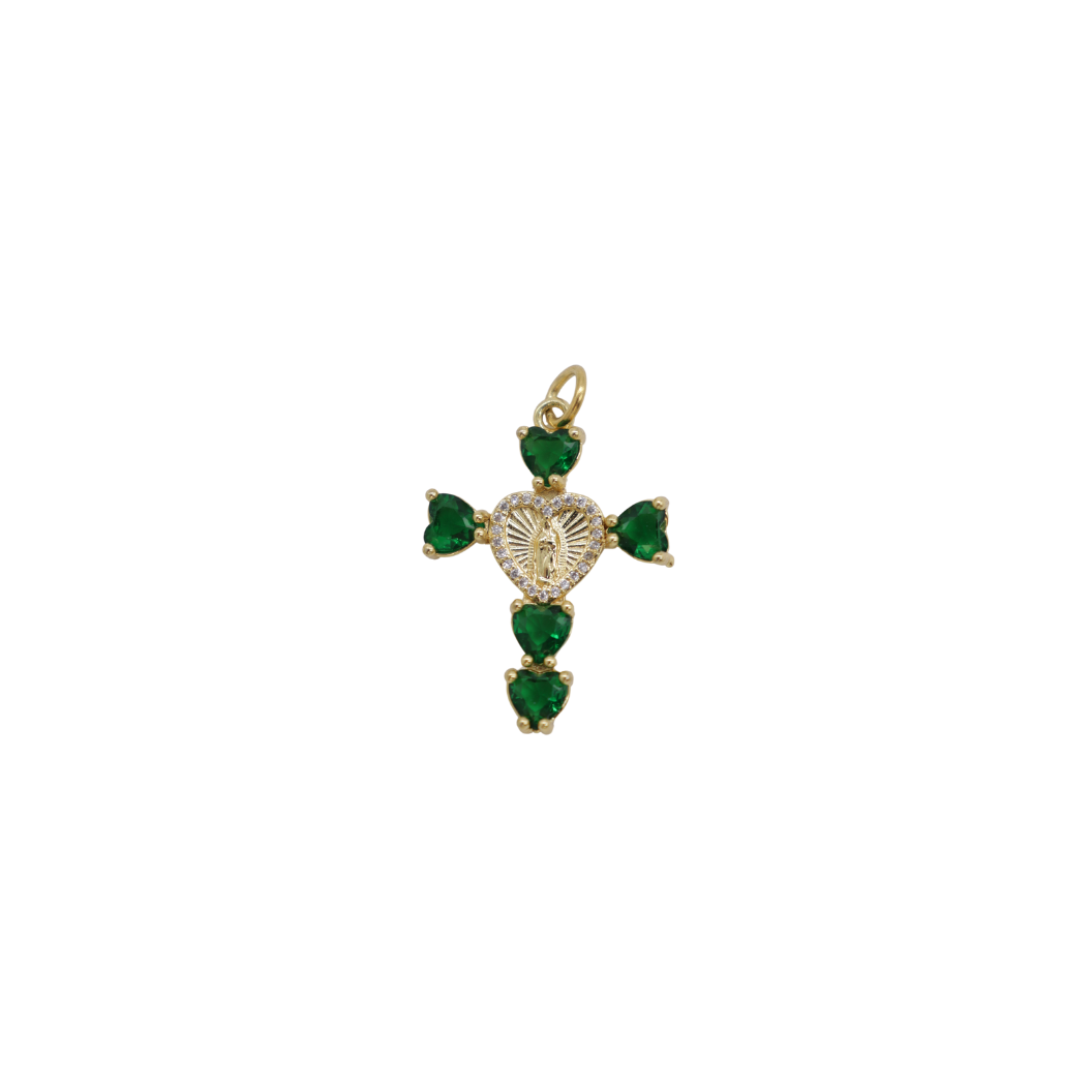 Gold Virgin Mary Cross Charm-Assorted