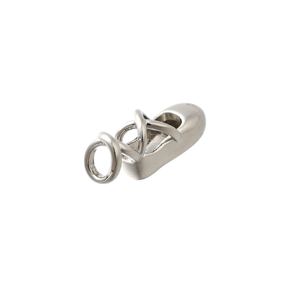 Side view of the Silver Ballerina Slipper Charm