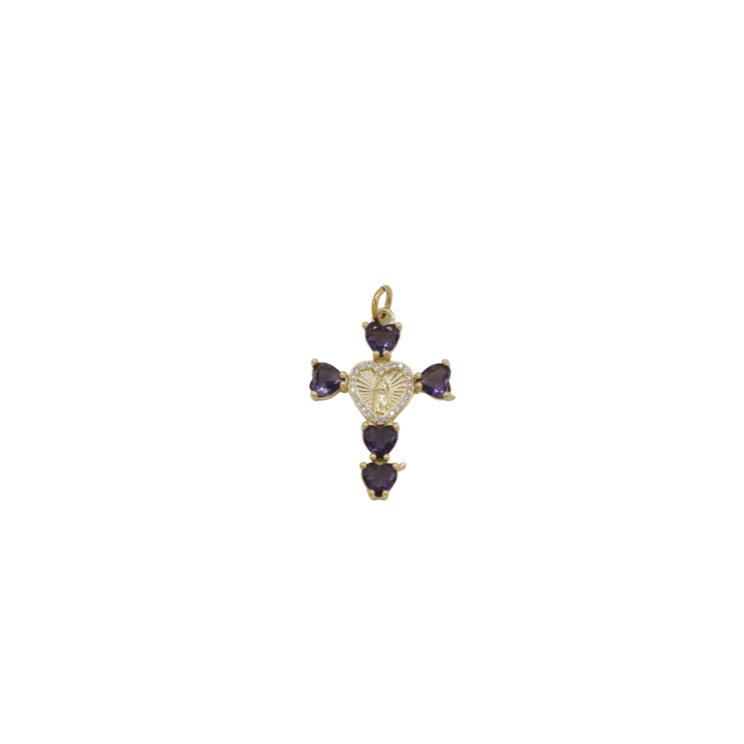 Gold Virgin Mary Cross Charm-Assorted