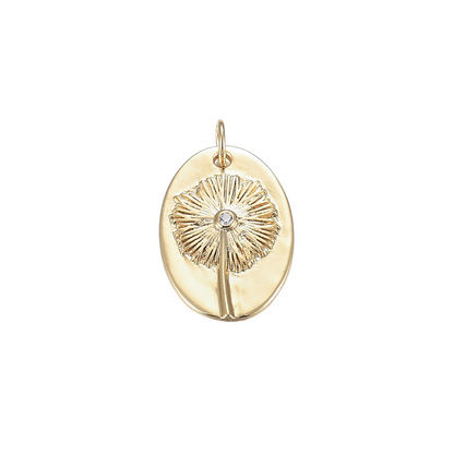Front view of the Gold Wish Upon A Dandelion Charm