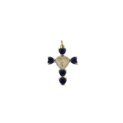 Front view of the Gold Virgin Mary Cross Charm | Assorted