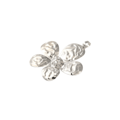 Side view of the Silver 5 Petal Flower Charm