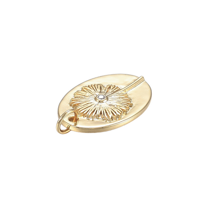 Side view of the Gold Wish Upon A Dandelion Charm