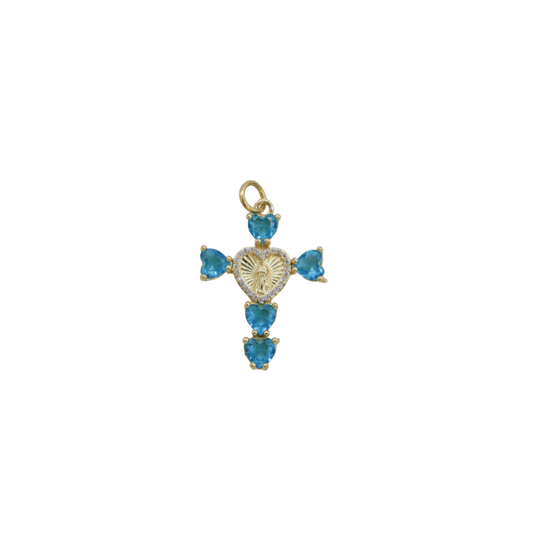 Gold Virgin Mary Cross Charm-Assorted