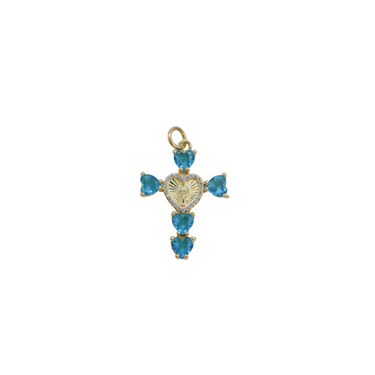 Front view of the Gold Virgin Mary Cross Charm | Assorted