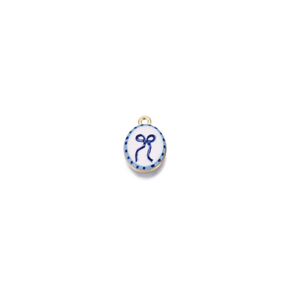 Gold Blue Bow Charm