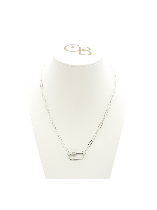 Silver Ashley Necklace with Large Gabi Carabiner