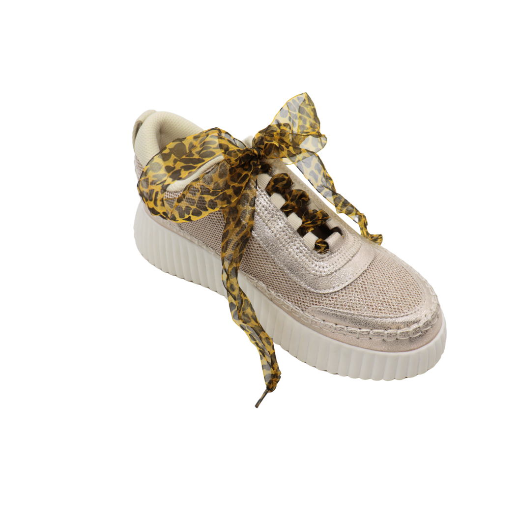 Leopard Shimmer Chiffon Shoelaces