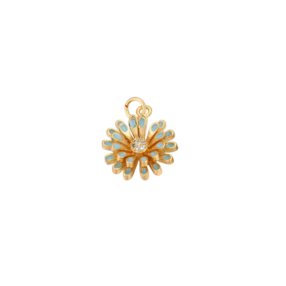 Gold Crystal Bloom with Pave Cubic Zirconia Charm