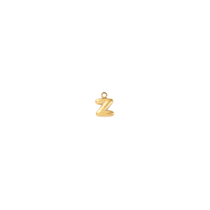 Gold pendant with 'Z' on a white background