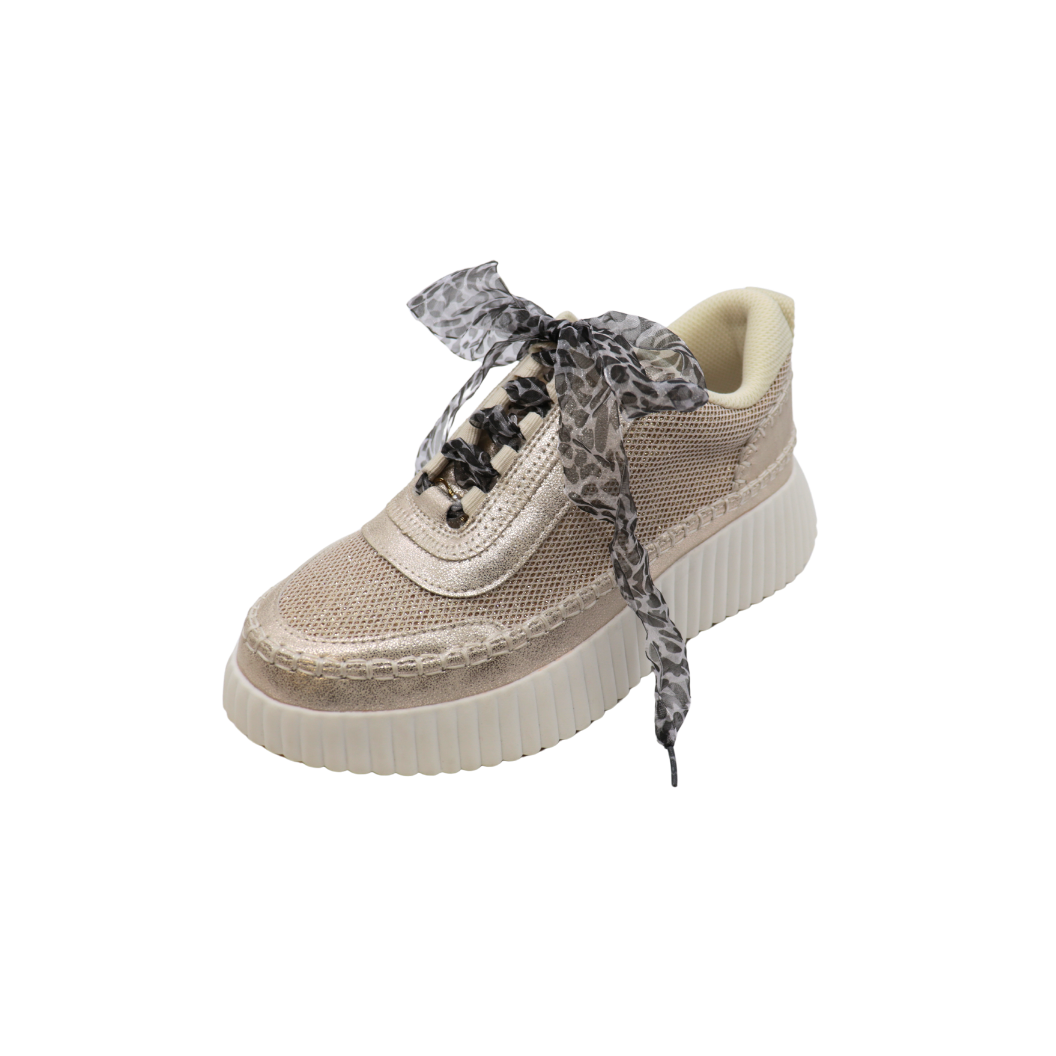 Leopard Shimmer Chiffon Shoelaces