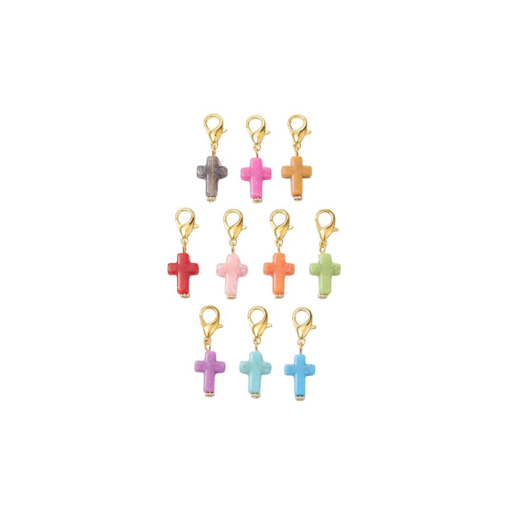 Gold Faith Flare Cross Charm 