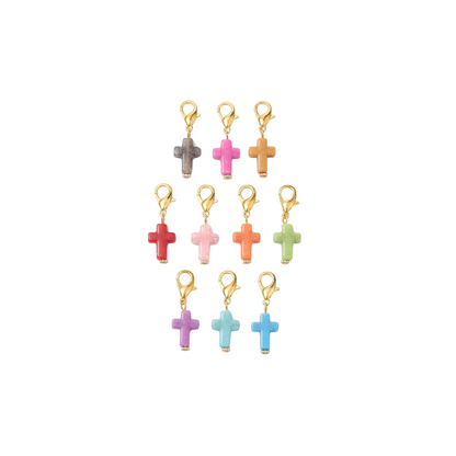 Gold Faith Flare Cross Charm 