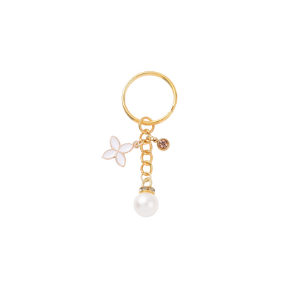 Front view of the Gold Pearl Blossom Keychain | Keychain & Purse Charm