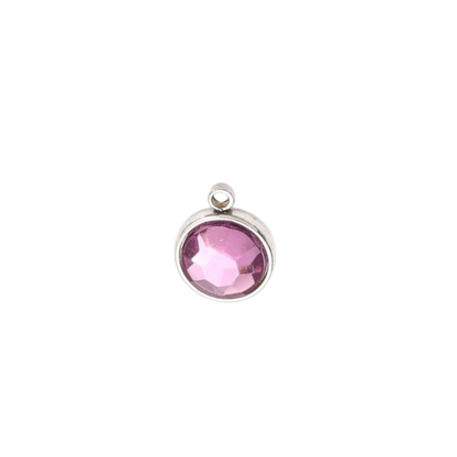 Transparent view of the Silver Round Glass Charm | Assorted | Purple