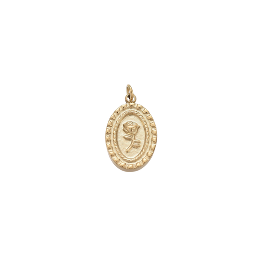 Gold Vintage Rose Charm