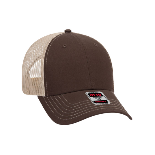 CB Hat Bar -  Dark Brown and Khaki Mesh Baseball Cap