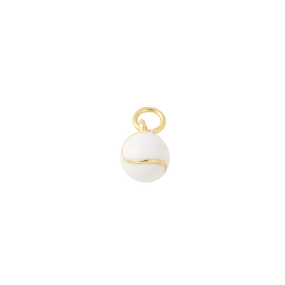 Front view of the Gold Curve Ball Charm