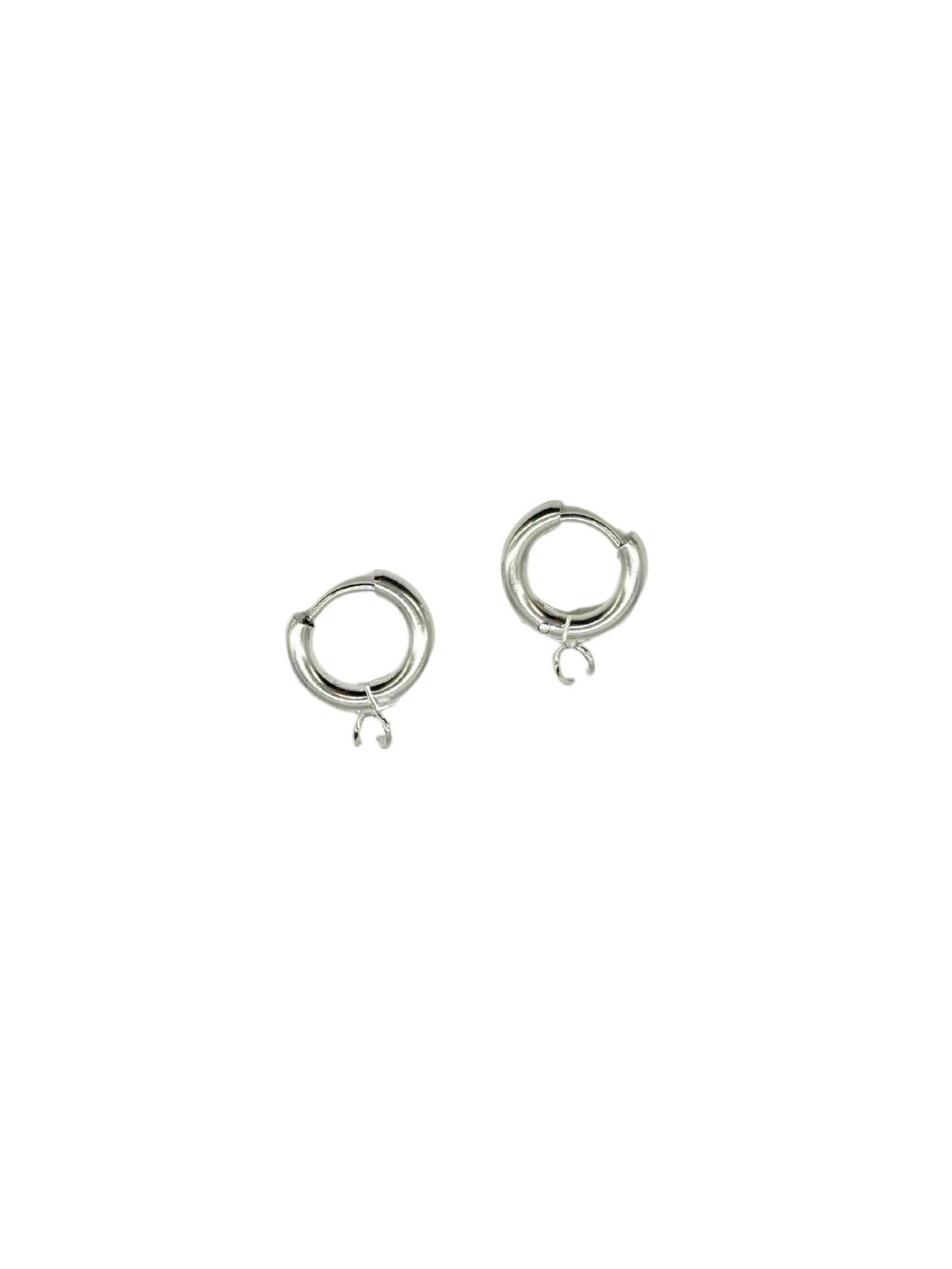 Silver Huggie Hoop Dangle Earring Findings | Pair