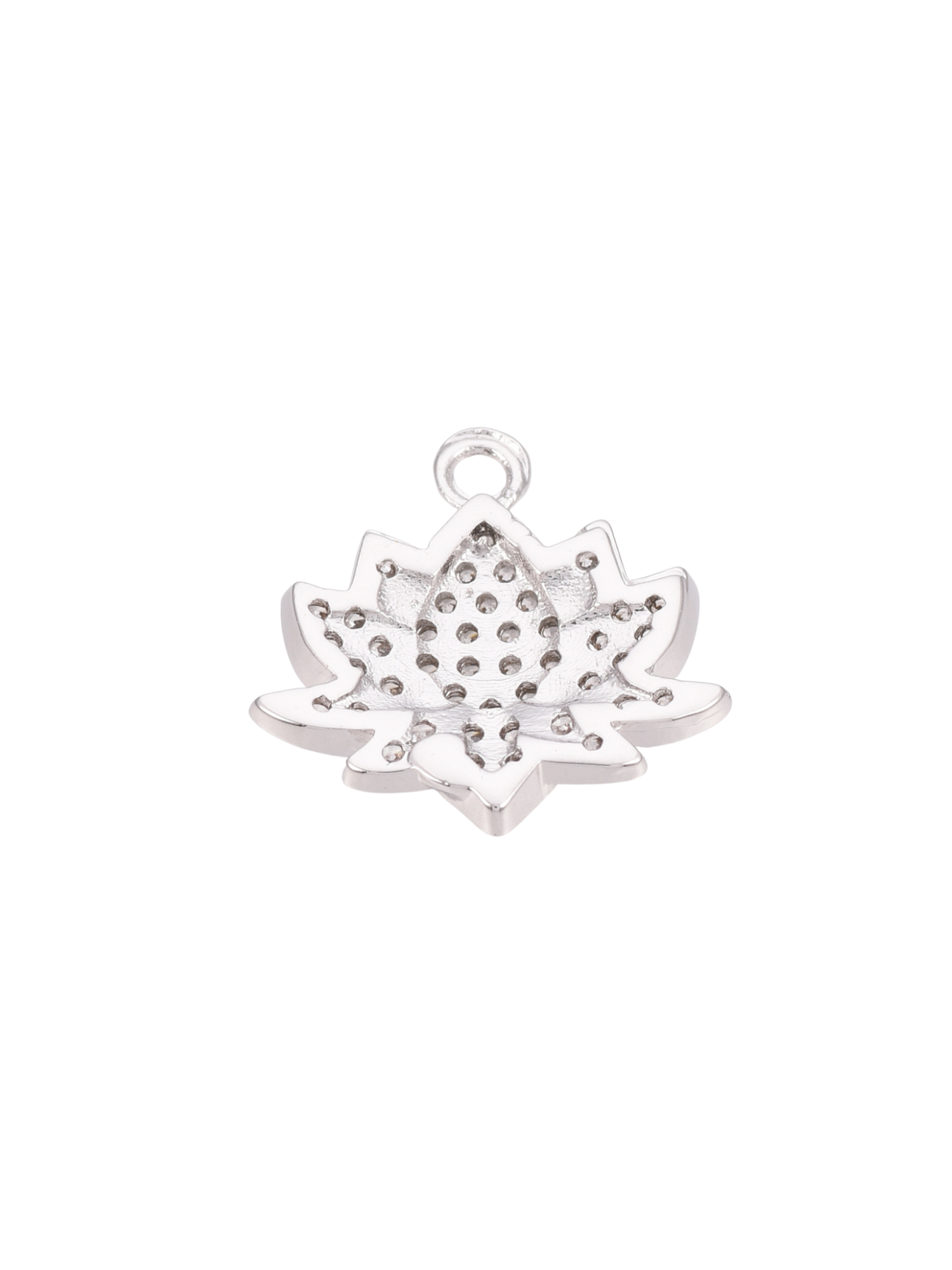 Silver Pave Lotus Flower