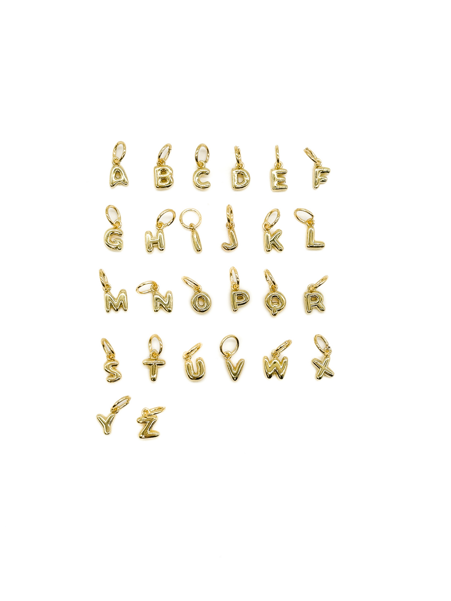 18K Mini Gold Bubble Letters