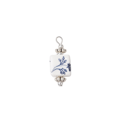 Transparent Silver Blue Lotus Whisper Charm 