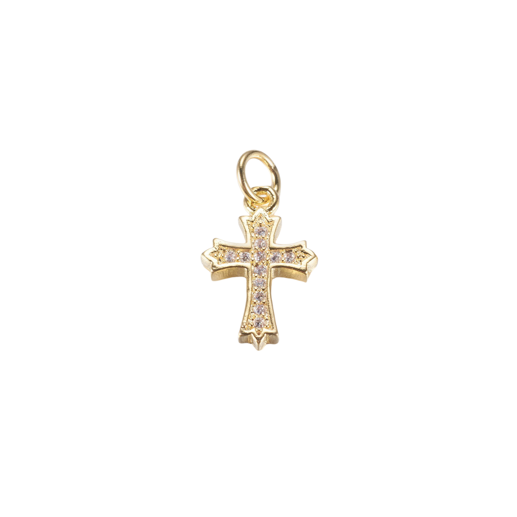 Gold Divine Radiance Cross Charm