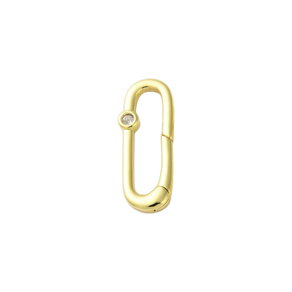 Front view of the Gold Grace Oval Carabiner
