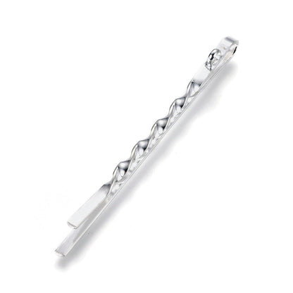 Front view of the Silver Twisted Iron Bobby Pin | Set