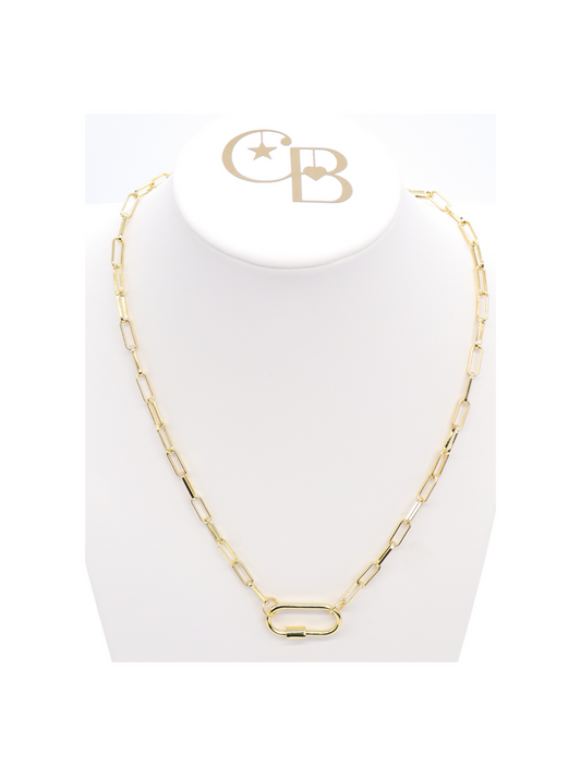 * Gold Ashley Necklace with Piper Carabiner | 24 Inch