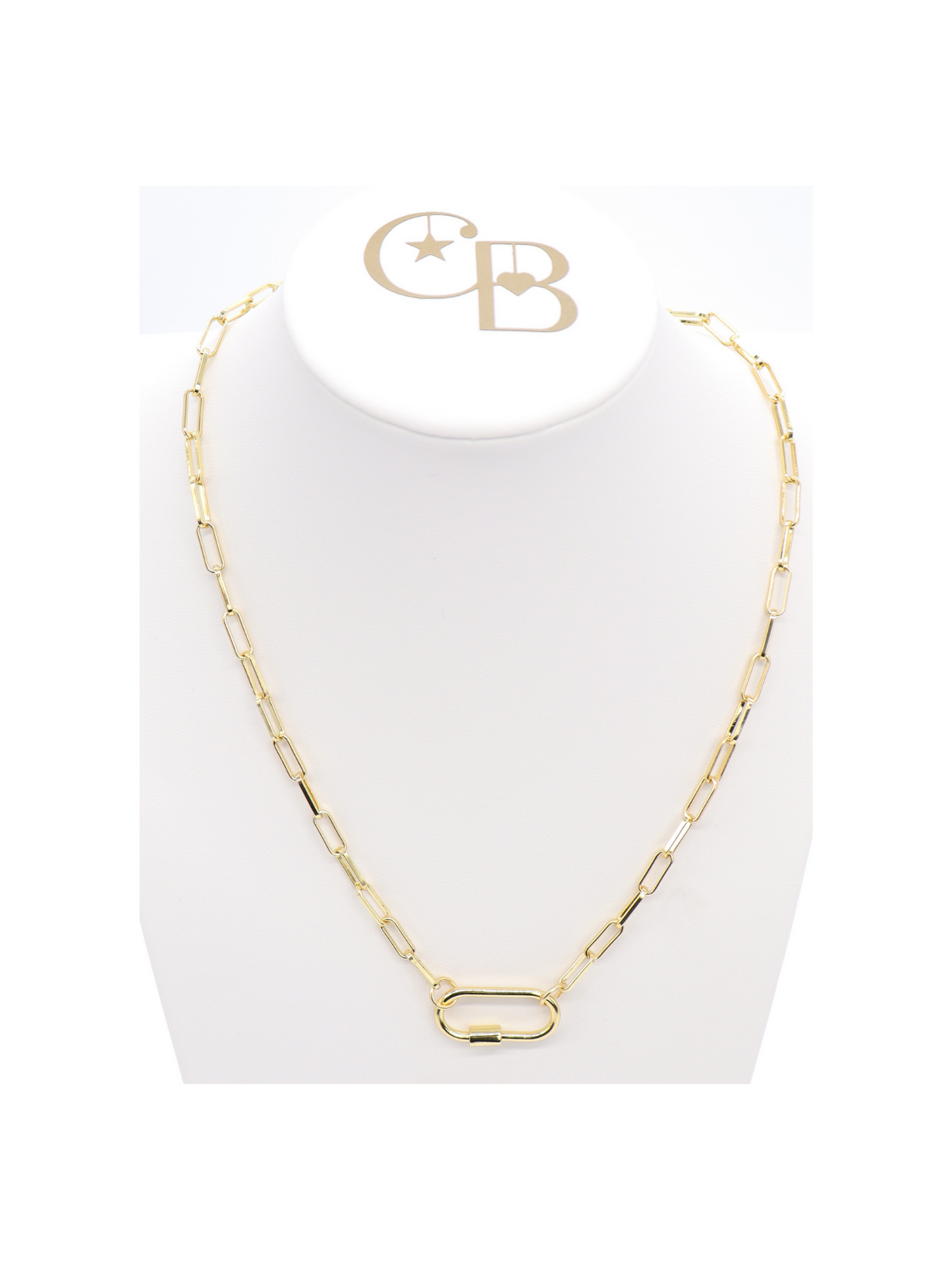 * Gold Ashley Necklace with Piper Carabiner | 22 Inch