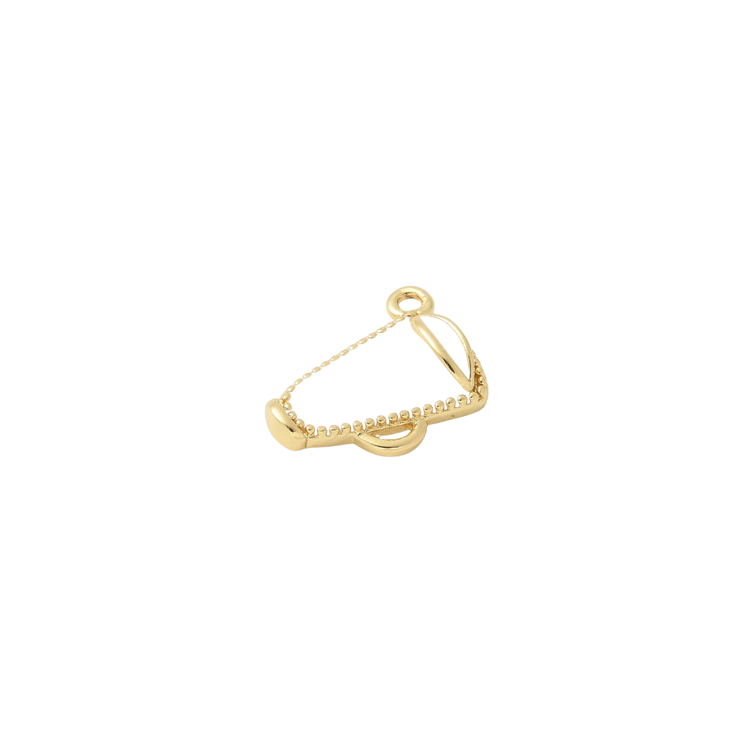 Gold White Cheer Megaphone Charm