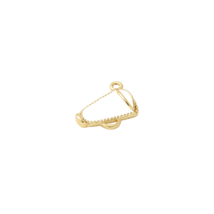 Side view of the Gold White Cheer Megaphone Charm