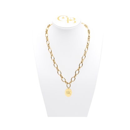 Sigma Kappa Evermore Necklace with Large Gold Oval Charm | Waterproof, Hypoallergenic & Tarnish Resistant