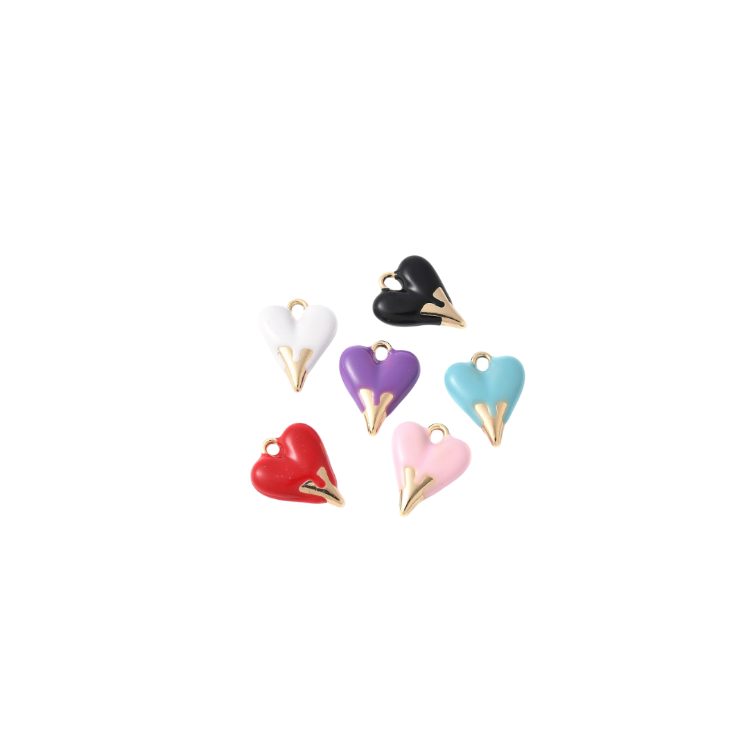 Gold Dipped Heart Charm | Assorted