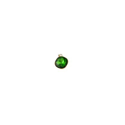 Green gemstone pendant on a white background