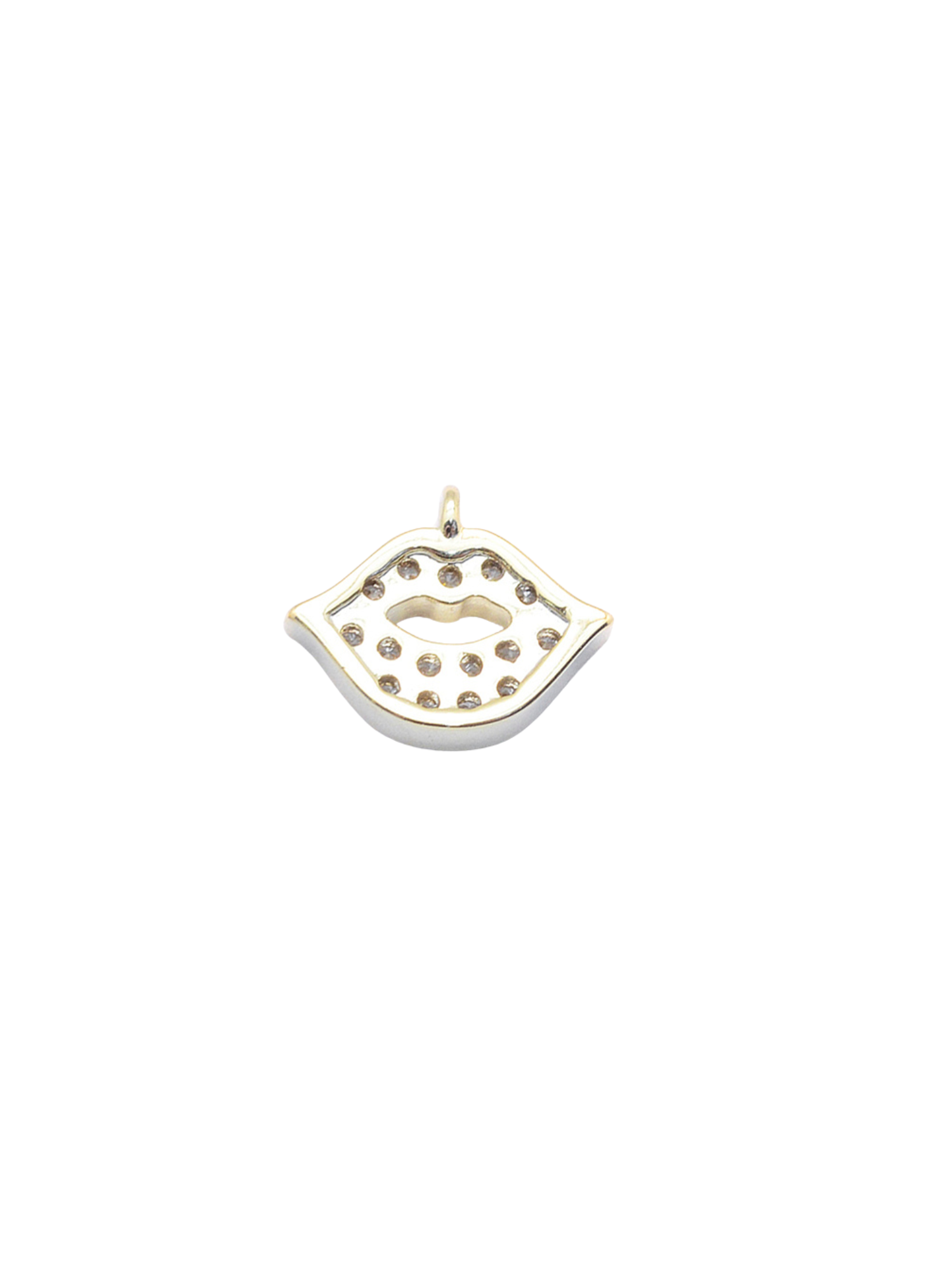 Gold Rhinestone Lip Charm