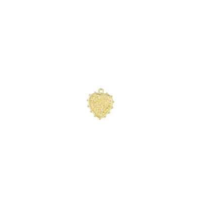 Transparent view of the Gold Rhinestone Heart Charm | Gold