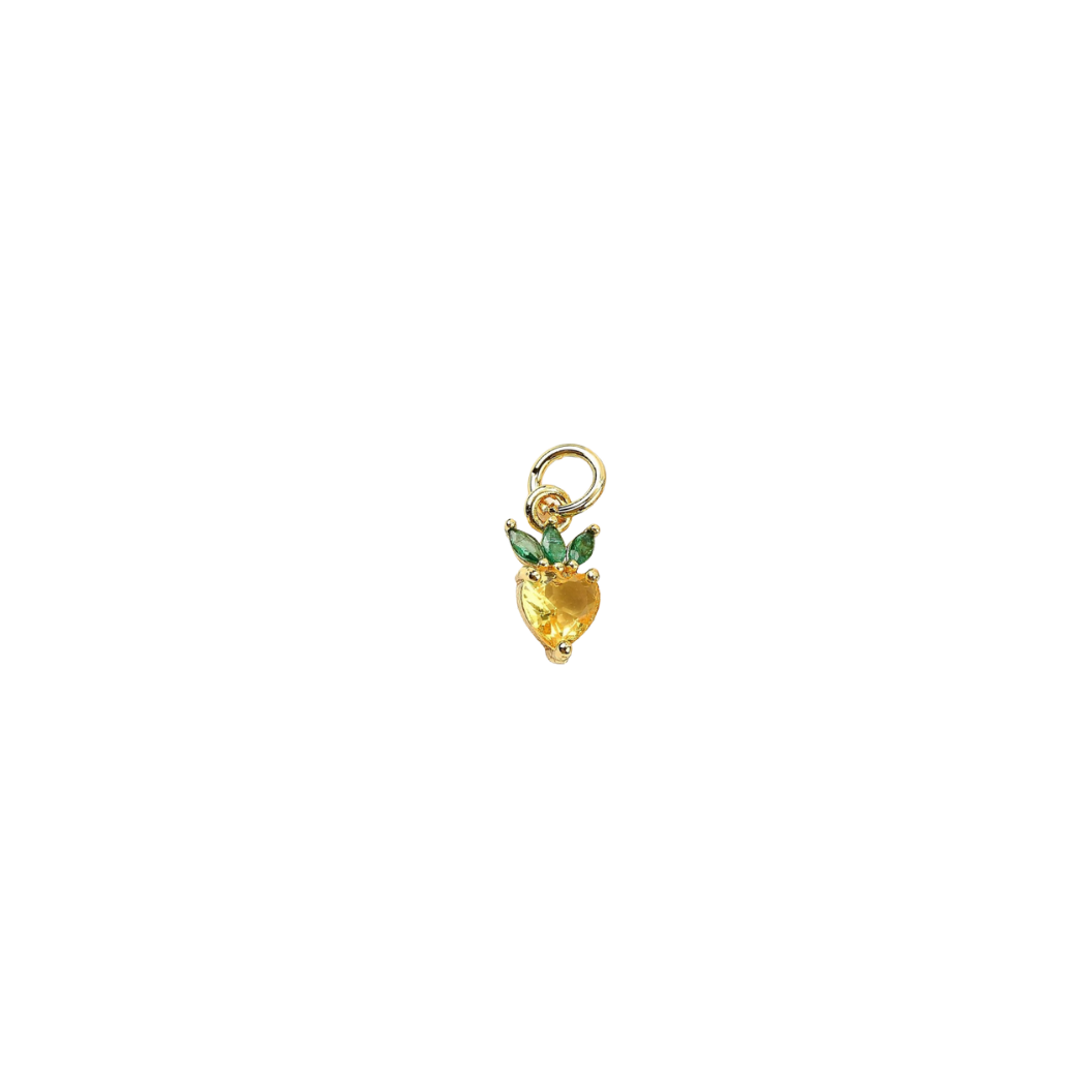 Transparent view of the Gold Berry Sweetheart Charm | Assorted | Yellow