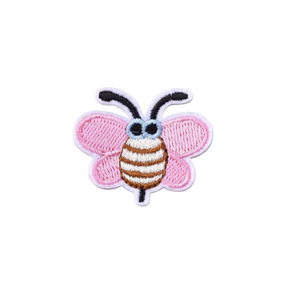 Front view of the Bumble Bee Patch / Light Pink Wings