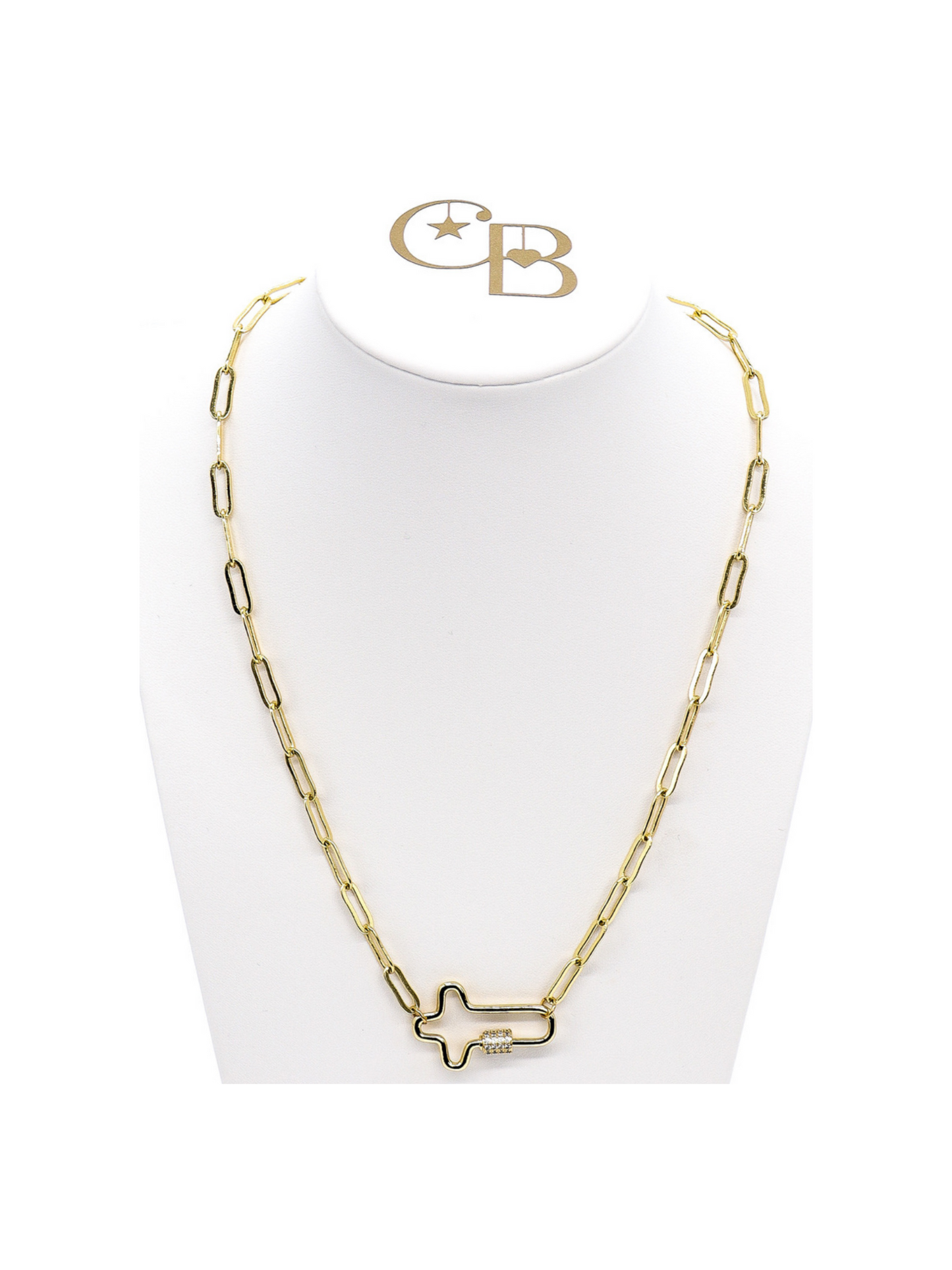 Gold Ashley Necklace with Mary Carabiner