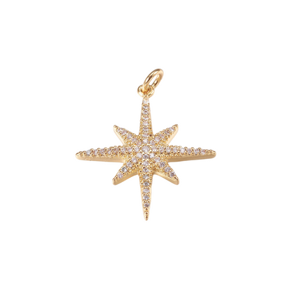 Front view of the Gold Large Starburst Charm