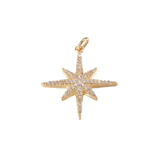 Gold Large Starburst Charm