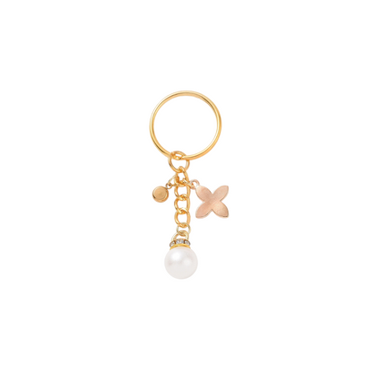 Back view of the Gold Pearl Blossom Keychain | Keychain & Purse Charm