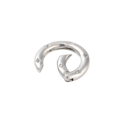 Side view of the Silver Lily Carabiner | Cubic Zirconia Circle Necklace Carabiner