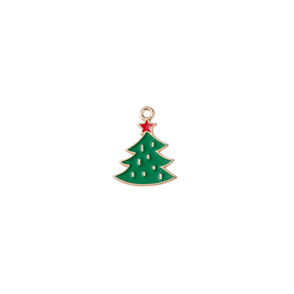 Transparent Gold Merry & Bright Tree Charm