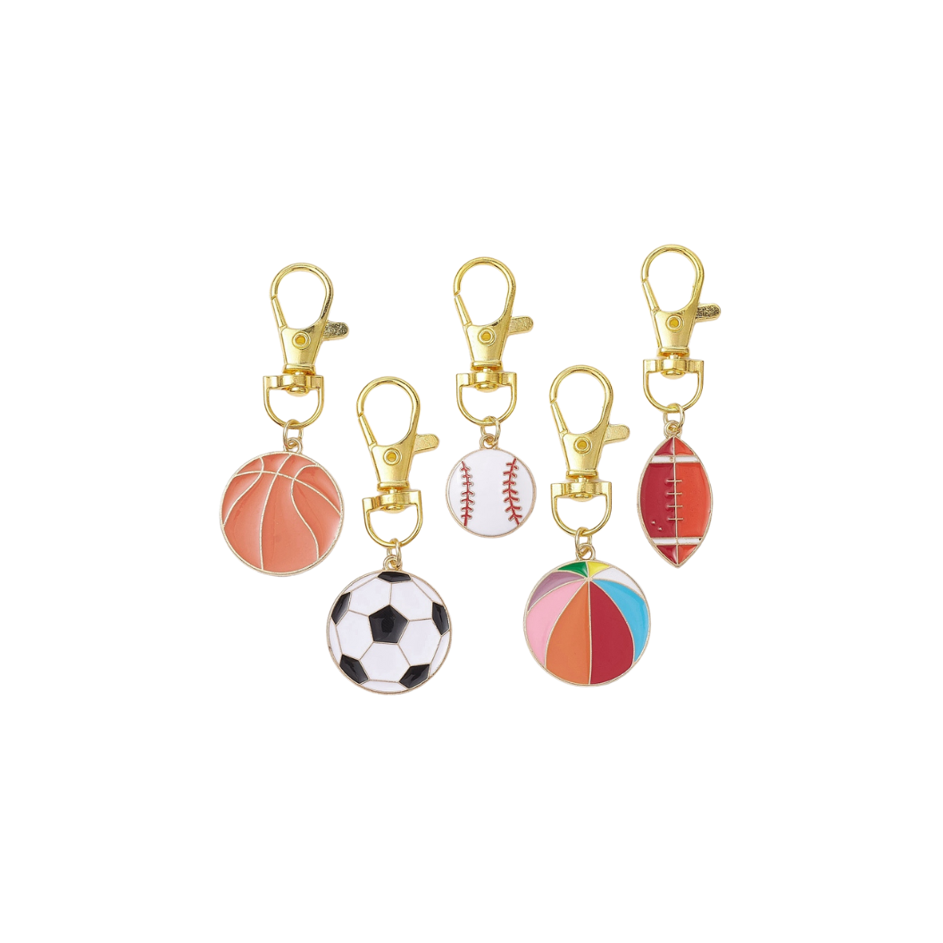 Gold Sports Balls Assorted | Keychain & Purse Charm